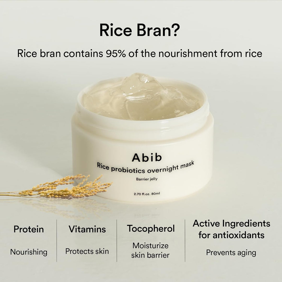 Abib Rice Probiotics Overnight Mask , Wake Up to Plump, Glowy Skin , Barrier Jelly 80 ml FASHNITO