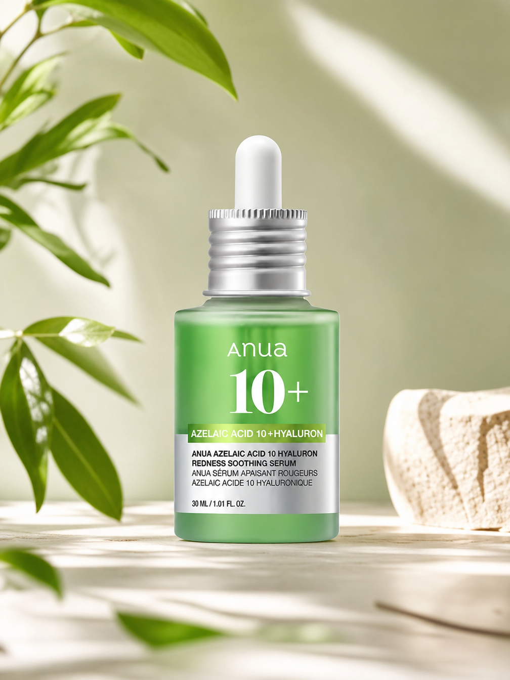ANUA Azelaic Acid 10 Hyaluron Redness Soothing Serum 30ml – green K-Beauty serum blemish redness | Fashnito