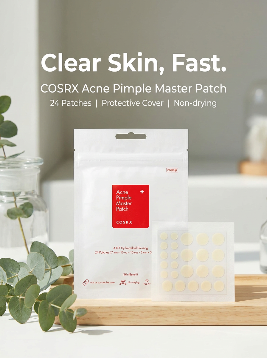 COSRX Acne Pimple Master Patch 24pcs – original K-Beauty hydrocolloid pimple patch Kuwait UAE | Fashnito