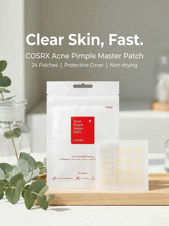 COSRX Acne Pimple Master Patch 24pcs – original K-Beauty hydrocolloid pimple patch Kuwait UAE | Fashnito