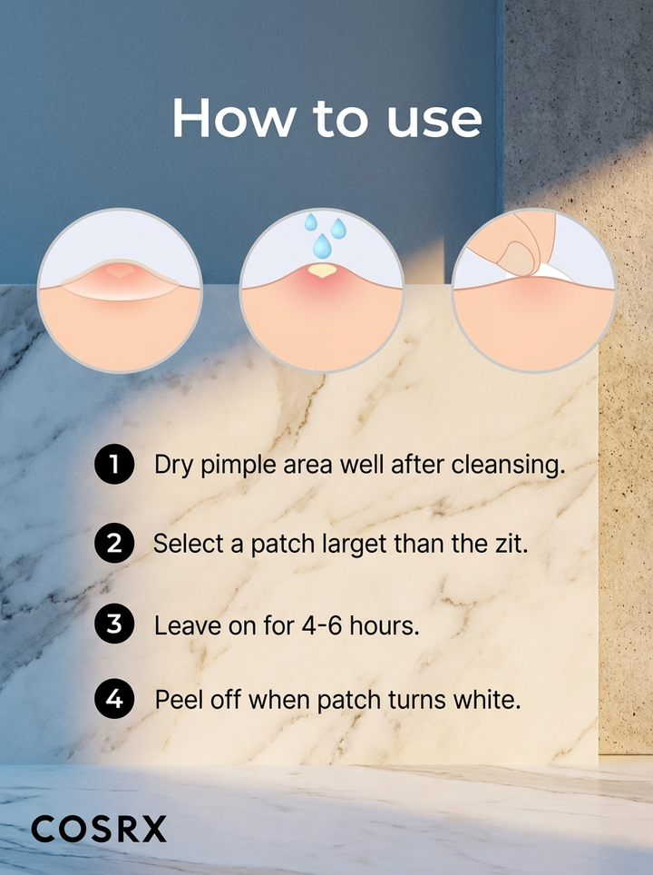 COSRX Acne Pimple Master Patch turned white after absorbing sebum – hydrocolloid patch result