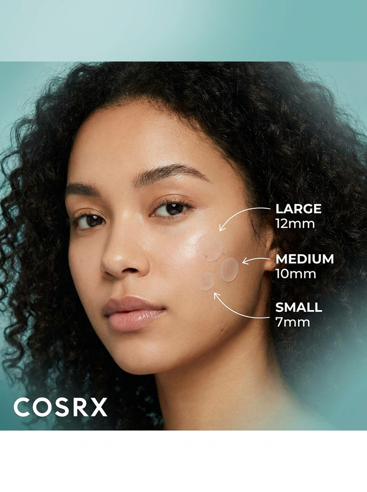COSRX Acne Pimple Master Patch worn overnight on whitehead – K-Beauty blemish spot treatment