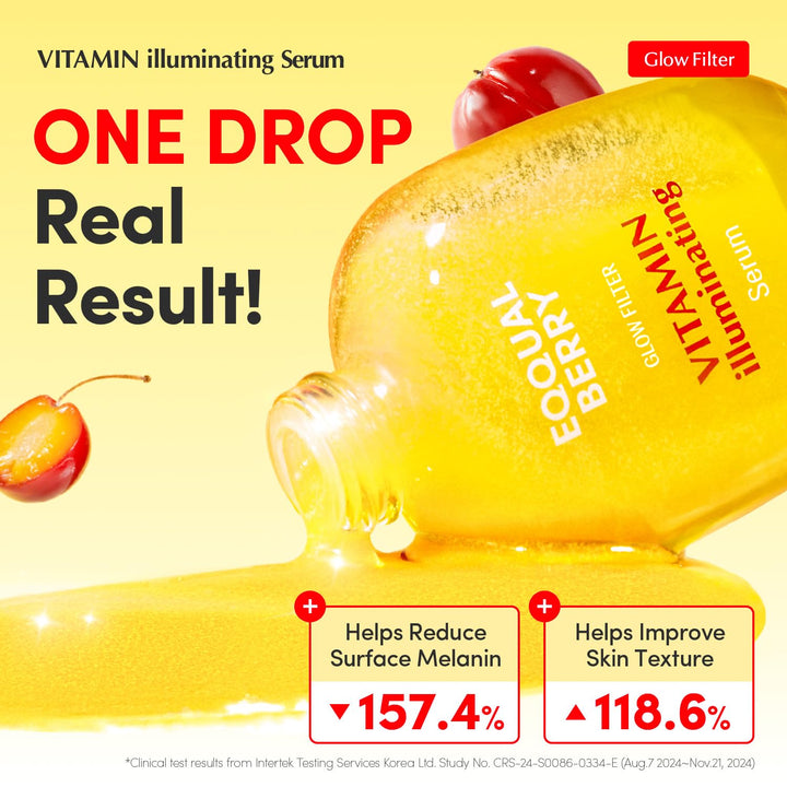 EQQUALBERRY Deep Cera Vitamin Illuminating Serum, 40% Acerola - Fashnito