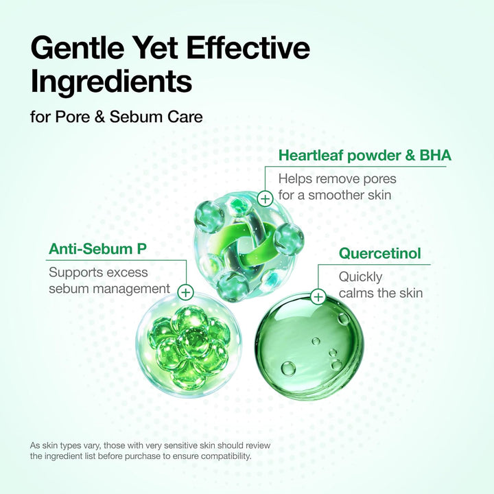 Anua Heartleaf Quercetinol Pore Deep Cleansing Foam, Clean Pores, Calm Skin, No Tightness