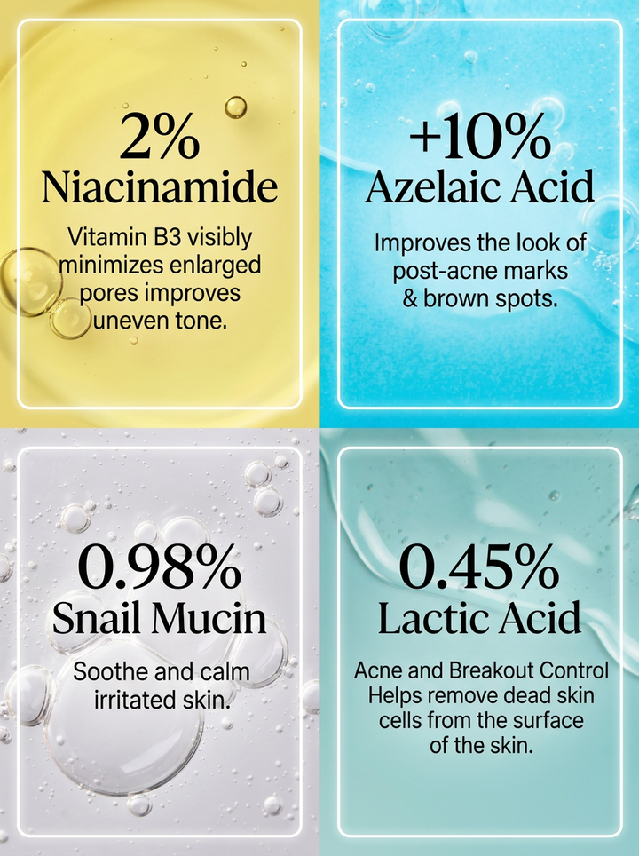NINELESS A-Control Azelaic Acid Serum lightweight gel texture on dropper – fragrance-free K-Beauty serum- fashnito