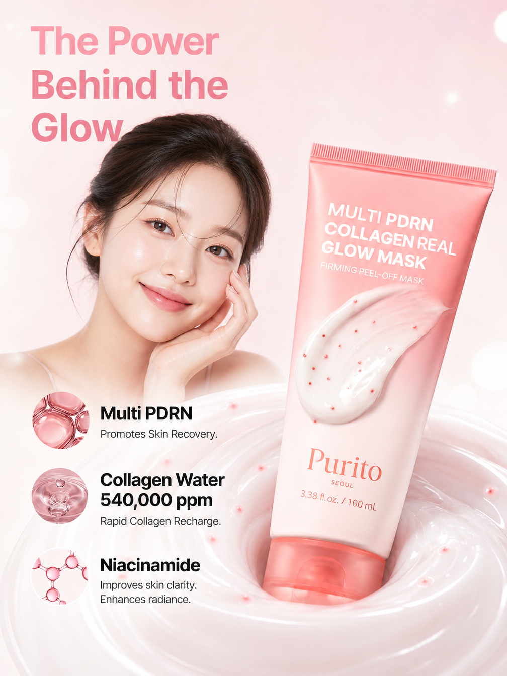 PURITO Multi PDRN Collagen Glow Mask vegan cruelty-free no synthetic fragrance certifications