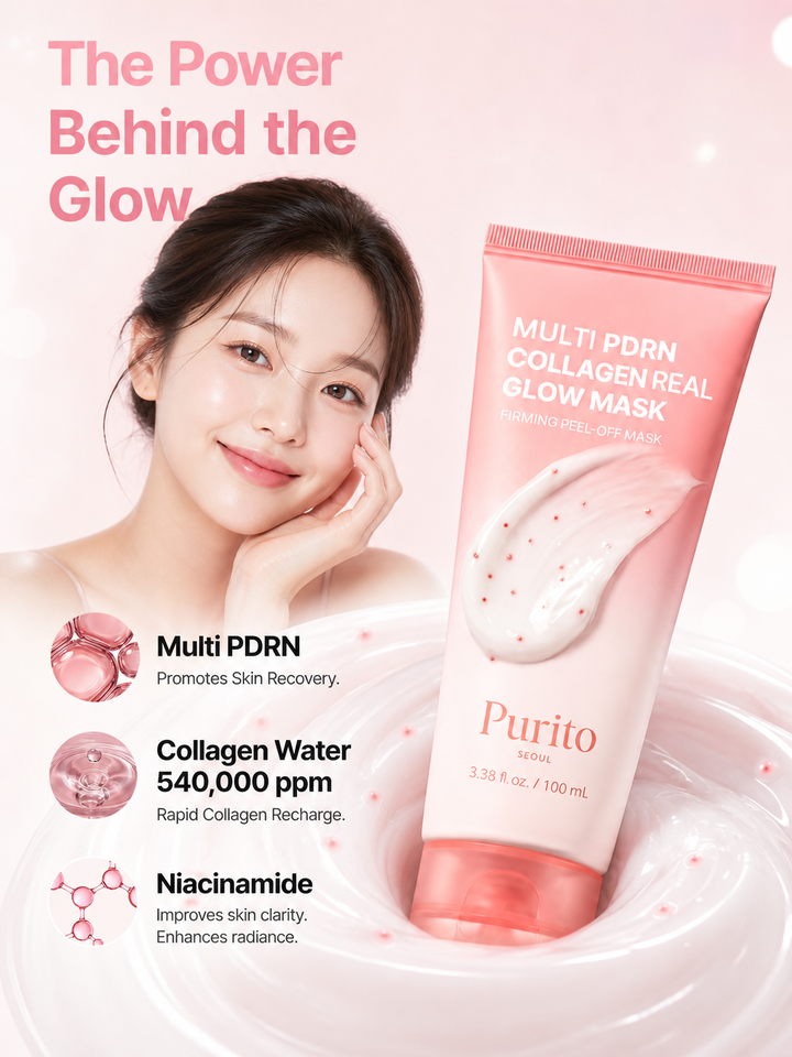 PURITO Multi PDRN Collagen Glow Mask vegan cruelty-free no synthetic fragrance certifications
