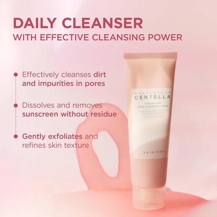 غسول رغوي منظف عميق للمسام بخلاصة نبات السنتيلا من مدغشقر من SKIN1004 فاشنيتو