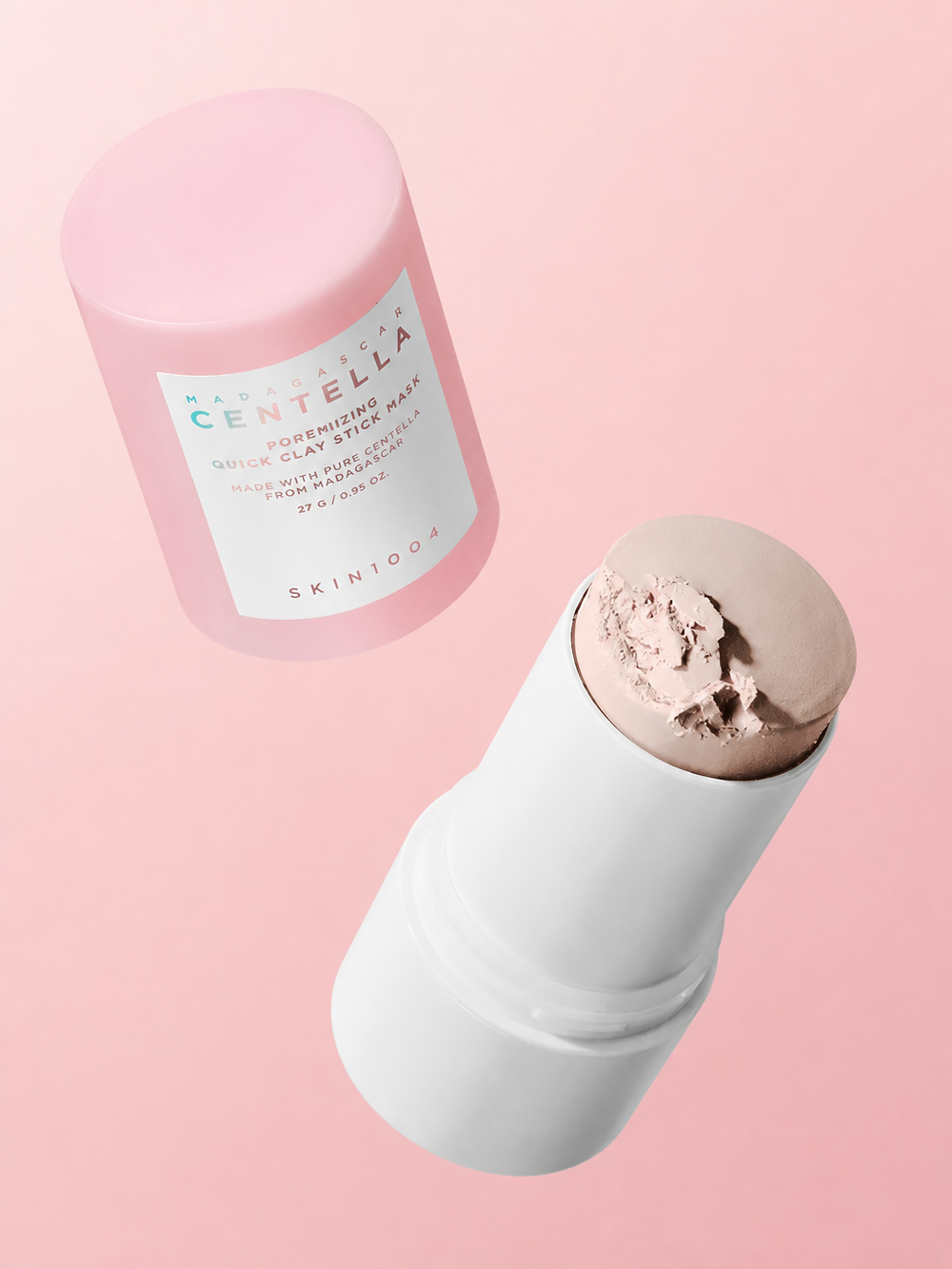 SKIN1004 Quick Clay Stick Mask applied directly to skin – mess-free no-hands clay mask application