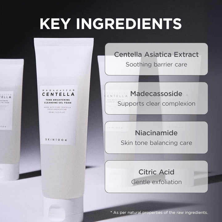 SKIN1004 Madagascar Centella Tone Brightening Cleansing Gel Foam, Clean Brighter Skin - Fashnito