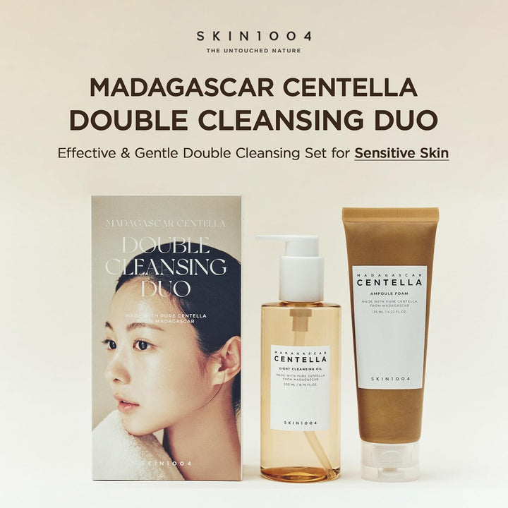 SKIN1004 - مجموعة تنظيف مزدوجة من مستخلص السنتيلا من مدغشقر من فاشنيتو