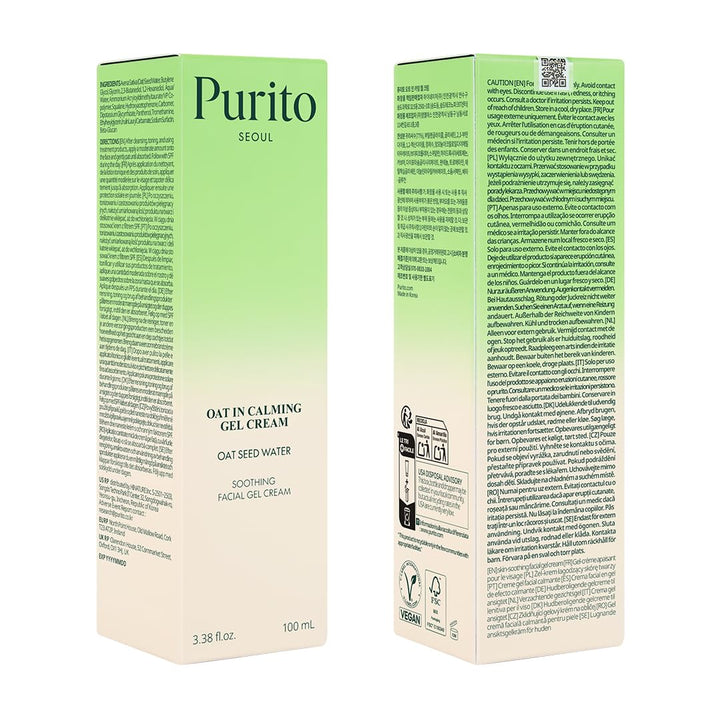Purito SEOUL Oat-In Calming Gel Cream , Fungal Acne Safe Moisturizer-  Fashnito