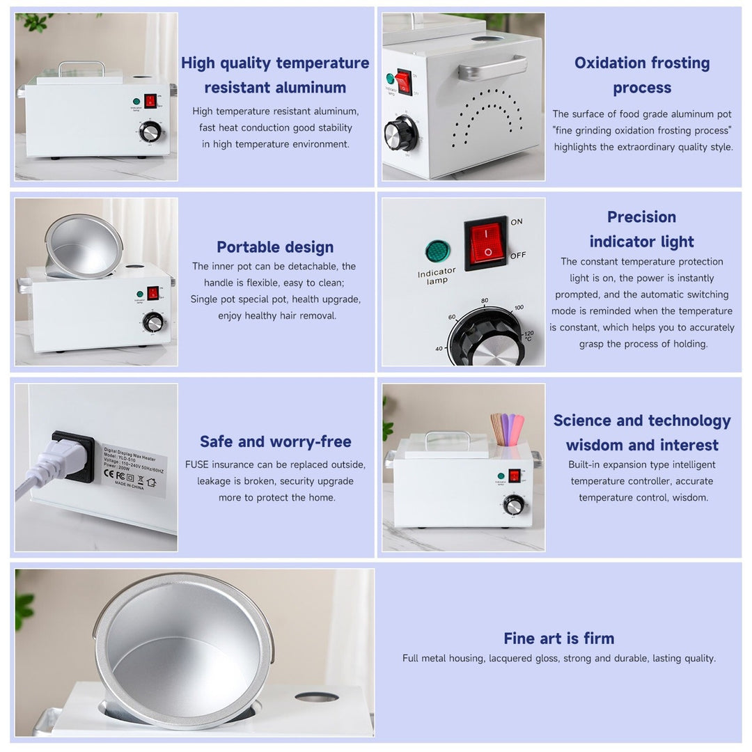 Salon wax warmer with removable food-grade aluminum inner pot — Kuwait